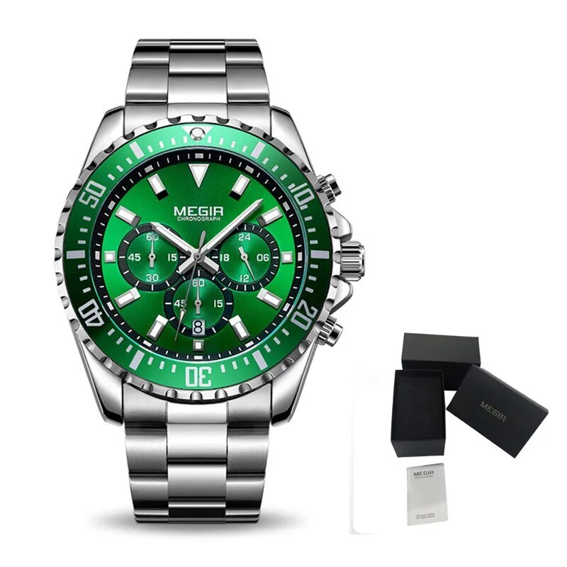 Luxury Men Business Quartz Watch Stainless Steel Bracelet Chronograph Male Military Wristwatch Clock Relogio Masculino 2064