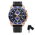 Fashion Watches for Men Leather Strap Sport Military Wristwatch Man Quartz Watch Waterproof Chronograph with Calendar 2132