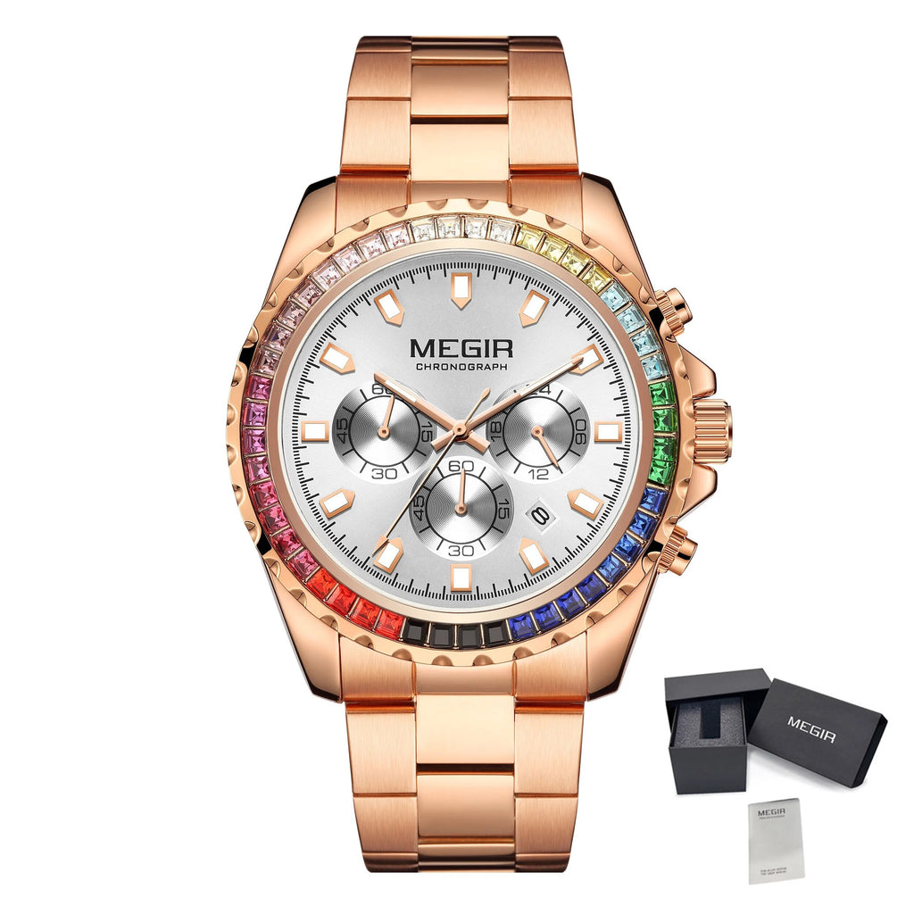Men Watches Luxury Military Quartz Wristwatch Waterproof Stainless Steel Strap Business Watch Chronograph Date Clock Relogio Masculino 2227