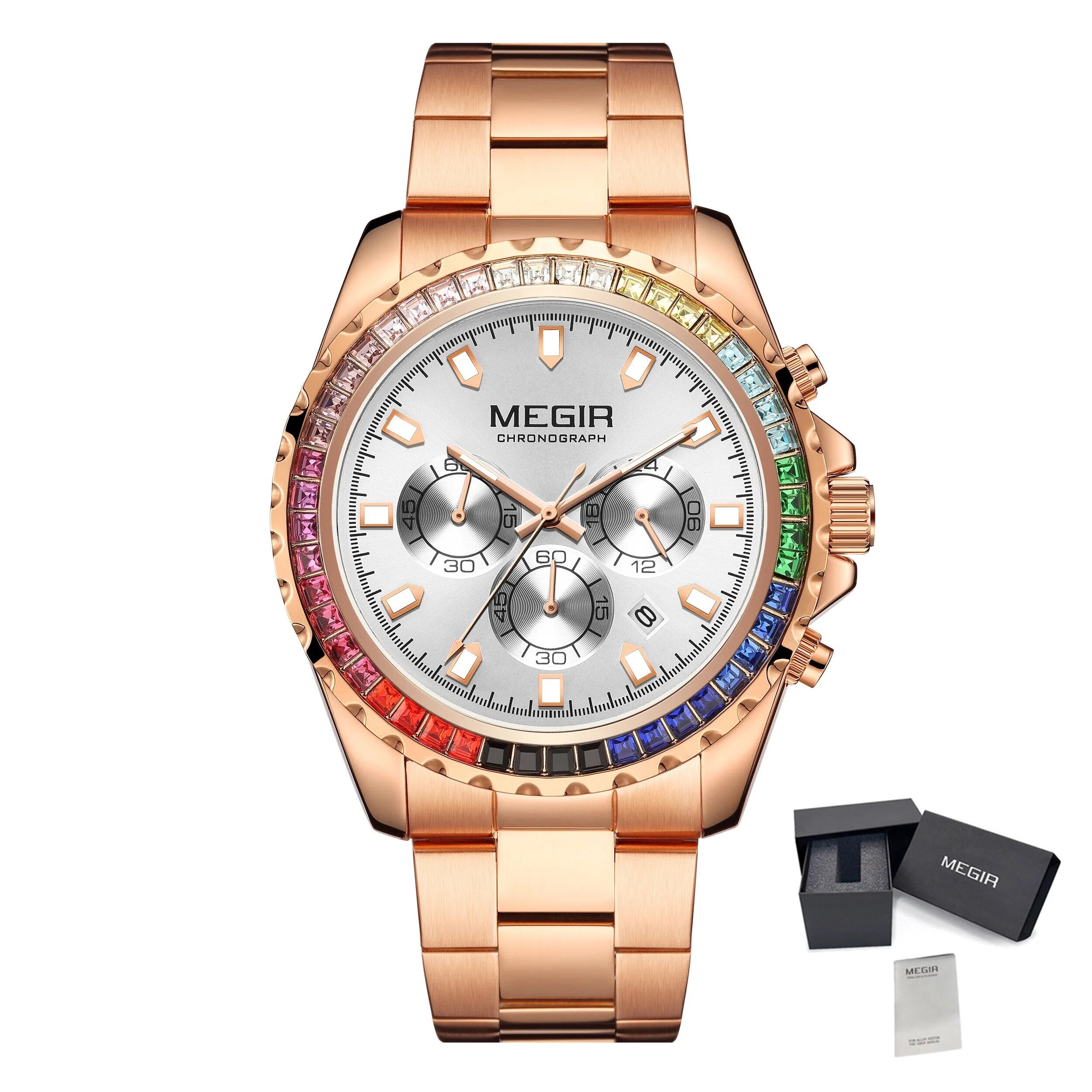 Men Watches Luxury Military Quartz Wristwatch Waterproof Stainless Steel Strap Business Watch Chronograph Date Clock Relogio Masculino 2227