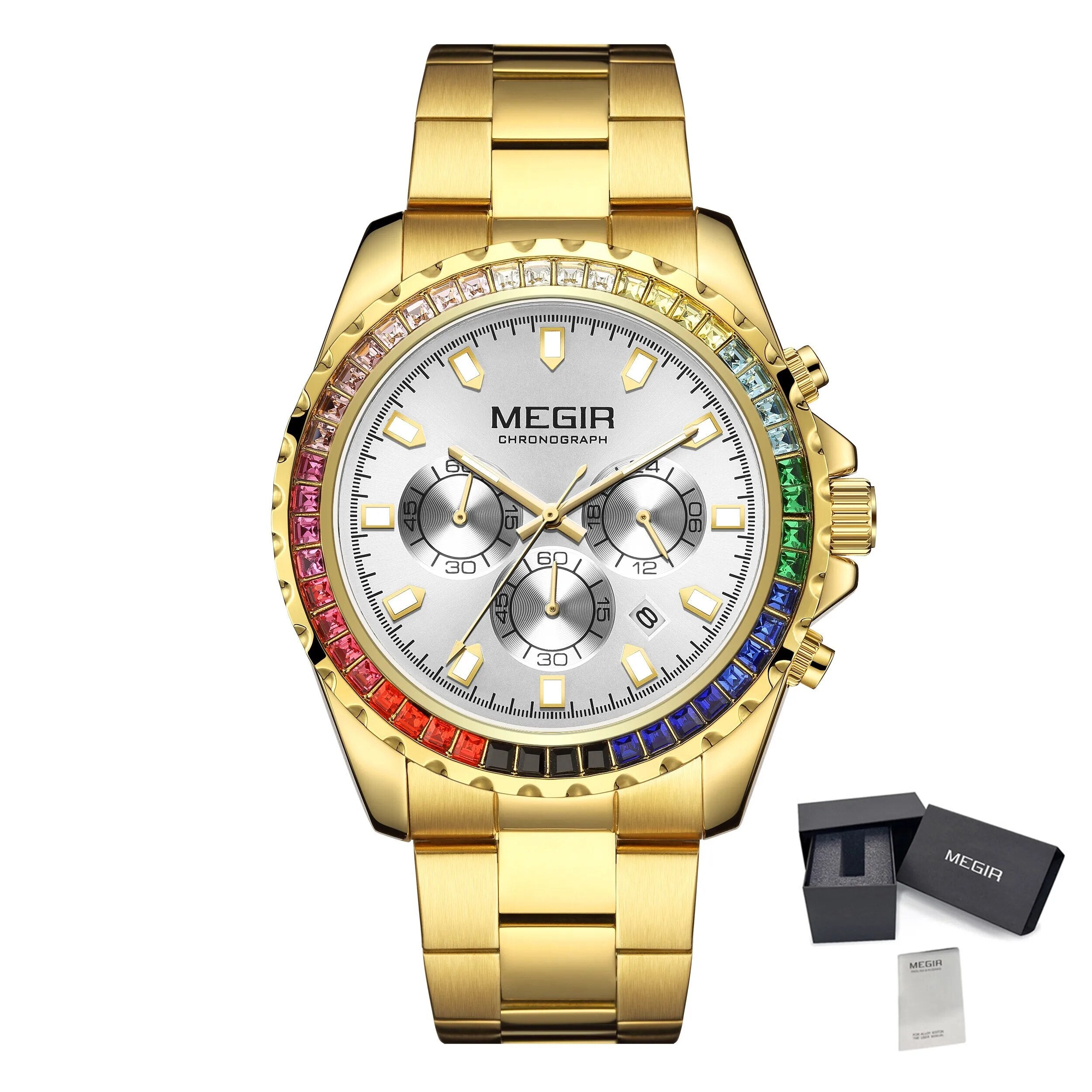 Men Watches Luxury Military Quartz Wristwatch Waterproof Stainless Steel Strap Business Watch Chronograph Date Clock Relogio Masculino 2227