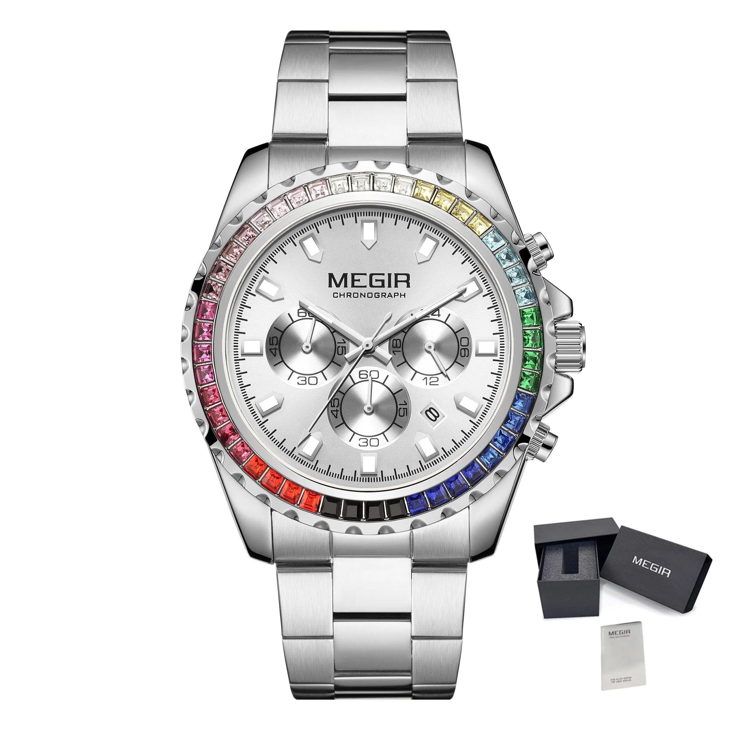 Men Watches Luxury Military Quartz Wristwatch Waterproof Stainless Steel Strap Business Watch Chronograph Date Clock Relogio Masculino 2227