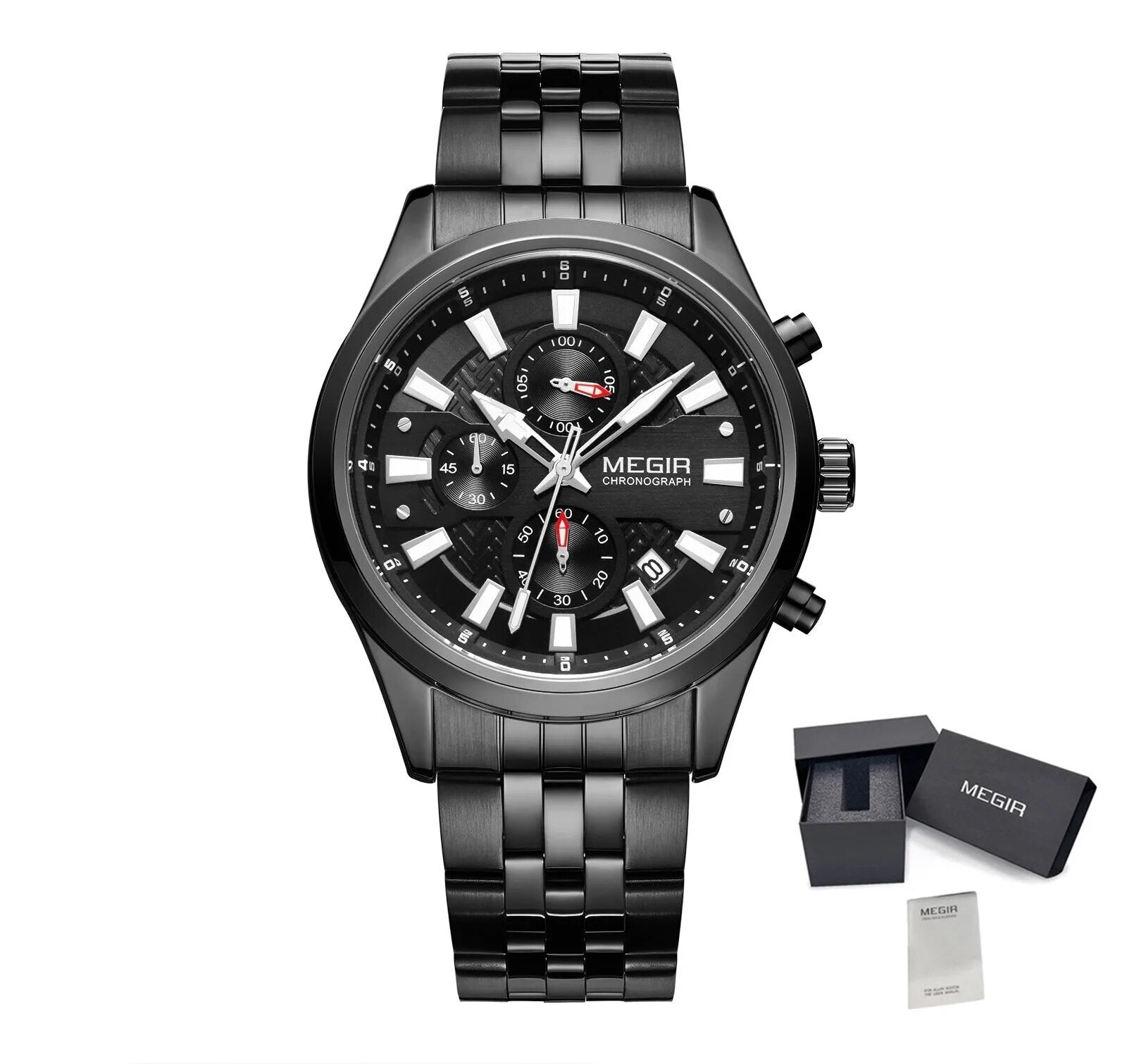 Fashion Men Watches Luxury Business Wristwatch Stainless Steel Quartz Watch Calendar Luminous Man Clock Relogio Masculino 2154