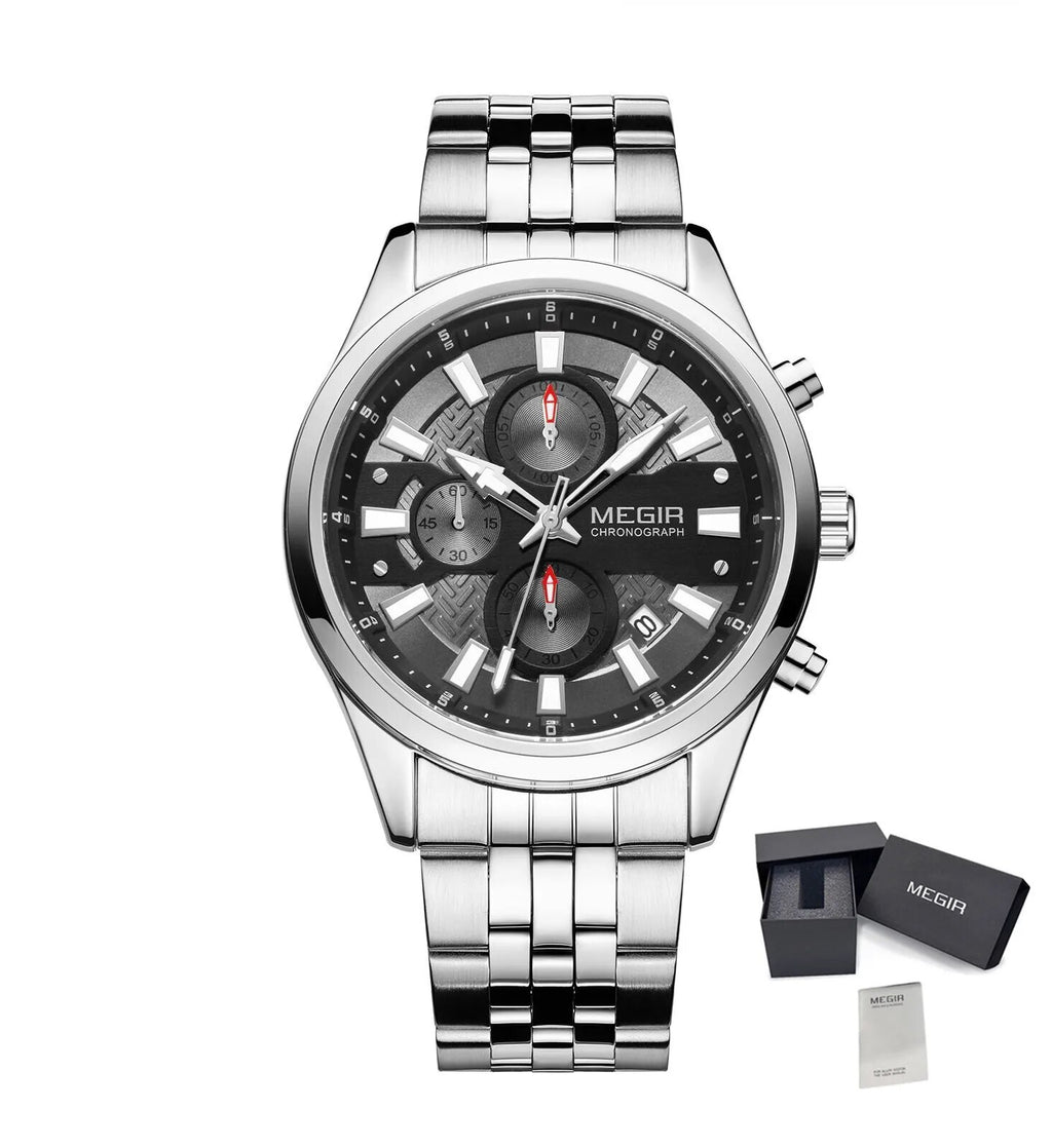 Fashion Men Watches Luxury Business Wristwatch Stainless Steel Quartz Watch Calendar Luminous Man Clock Relogio Masculino 2154