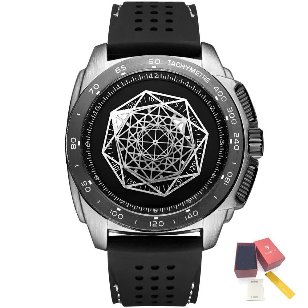 Men Silicone Band Quartz Casual Wrist Watches Large Dial Sport Military Watch Clock Luminous Waterproof Relogio Masculino 554