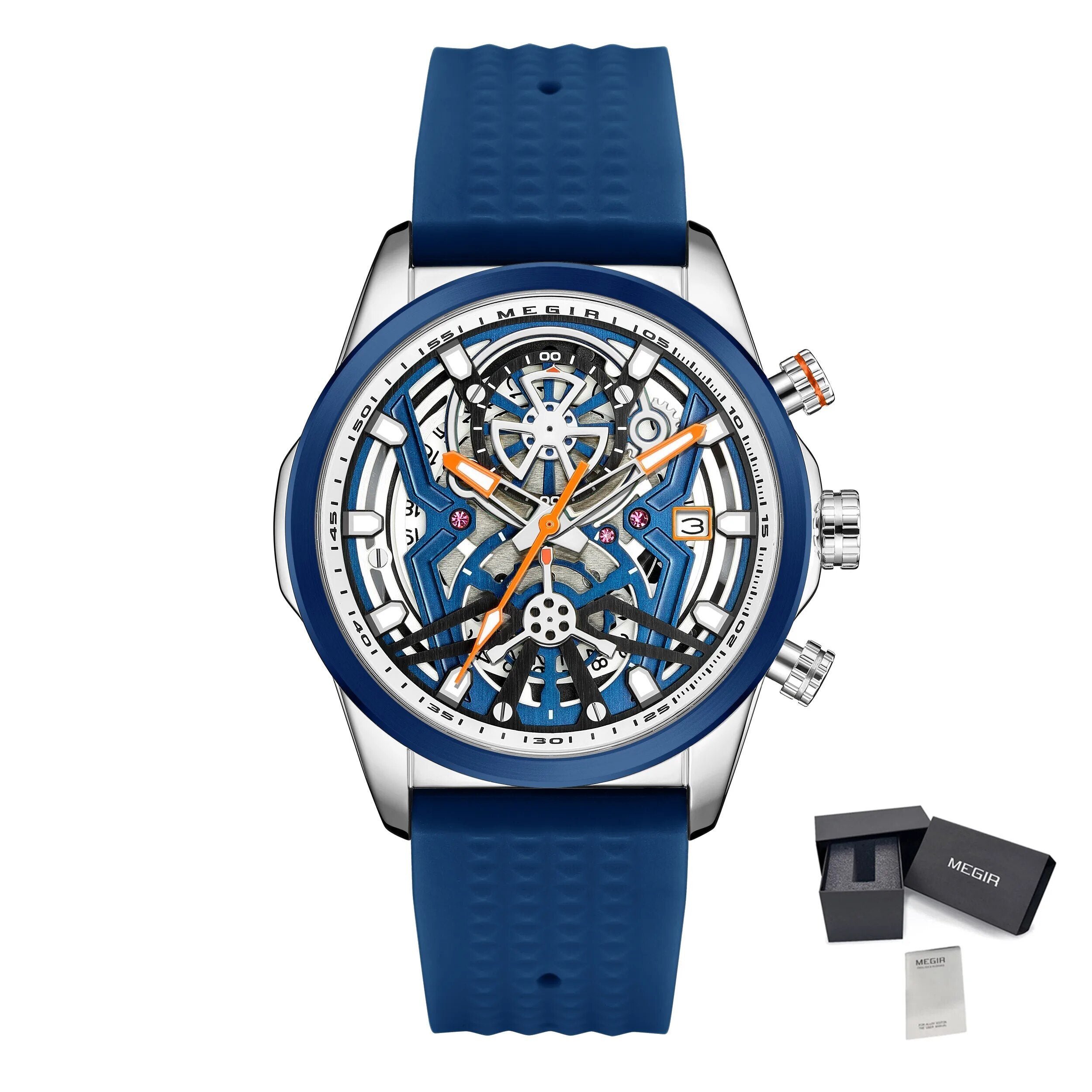 Men's Watch Chronograph Fashion Quartz Wristwatch Waterproof Luminous Sports Military Watches Clock with Auto Date 2235