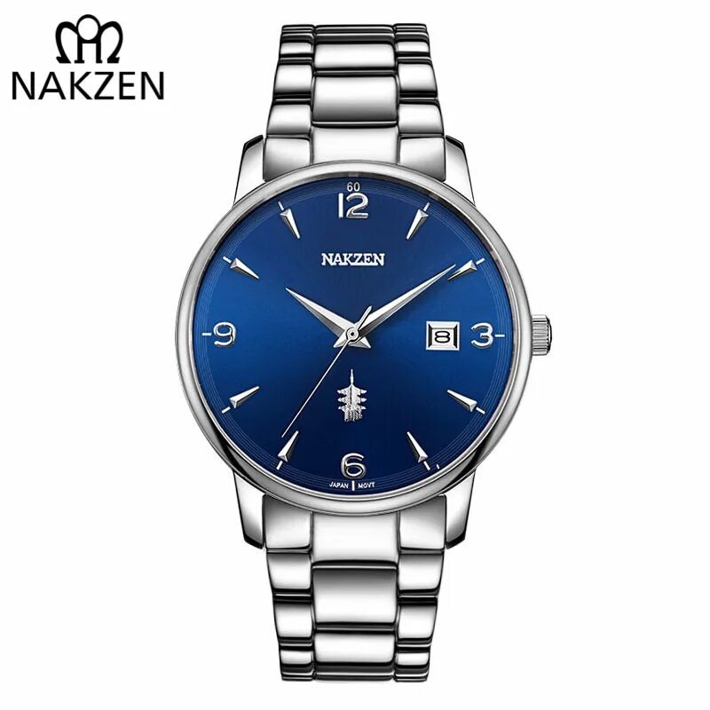 NAKZEN Male Casual Commerce Cool Watch Simple Wrist Watch Brand Luxury Men Quartz Watches Stainless Steel Waterproof Clock Gift 1006