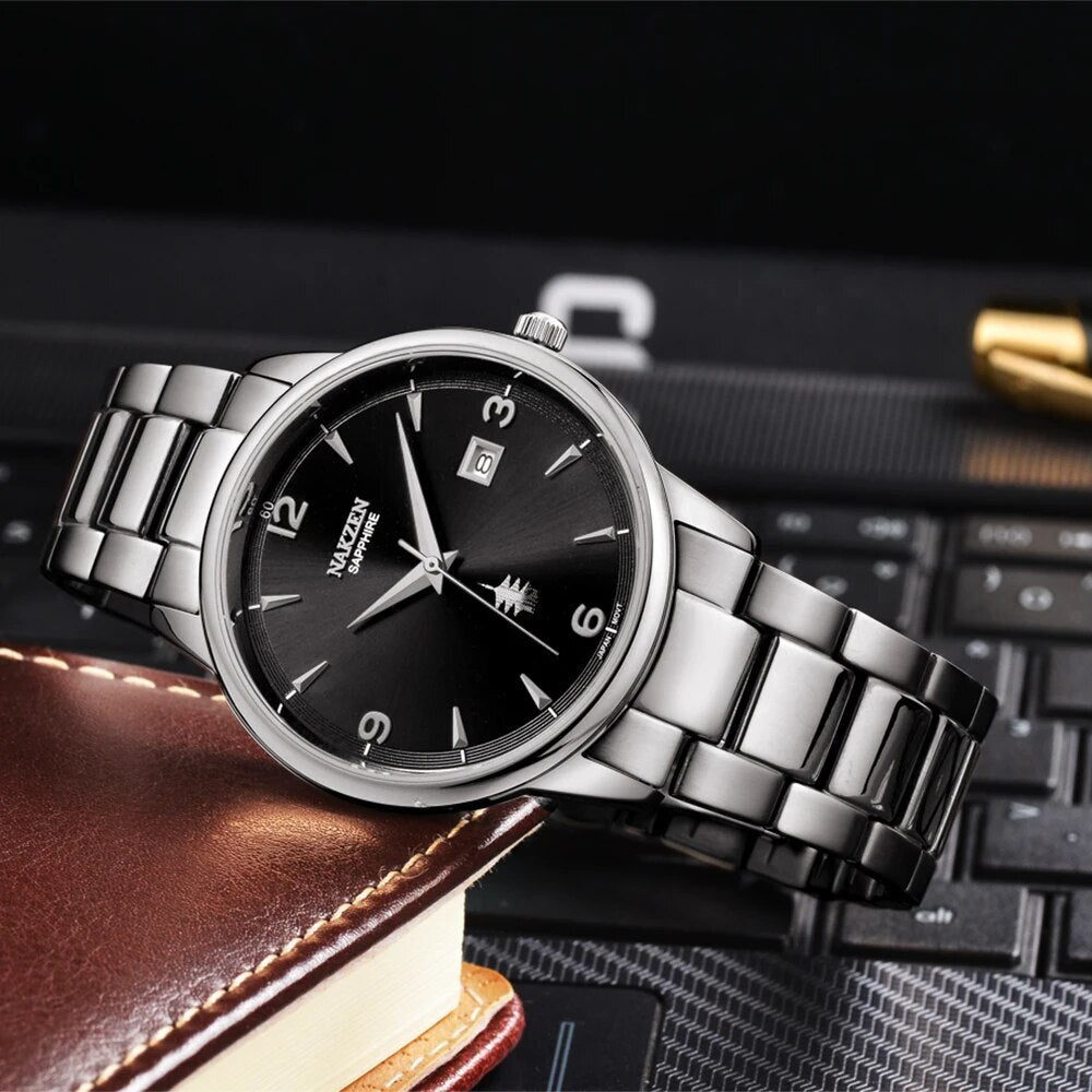 NAKZEN Male Casual Commerce Cool Watch Simple Wrist Watch Brand Luxury Men Quartz Watches Stainless Steel Waterproof Clock Gift 1006