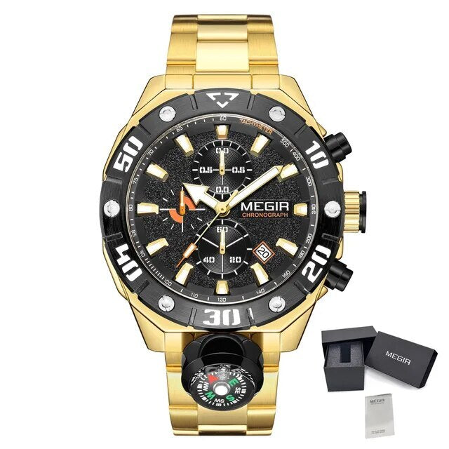 Men  Watch Top Brand Luxury Business Quartz Watches Chronograph Stainless Steel Calendar Luminous Clock WristWatch Montre Homme 2219