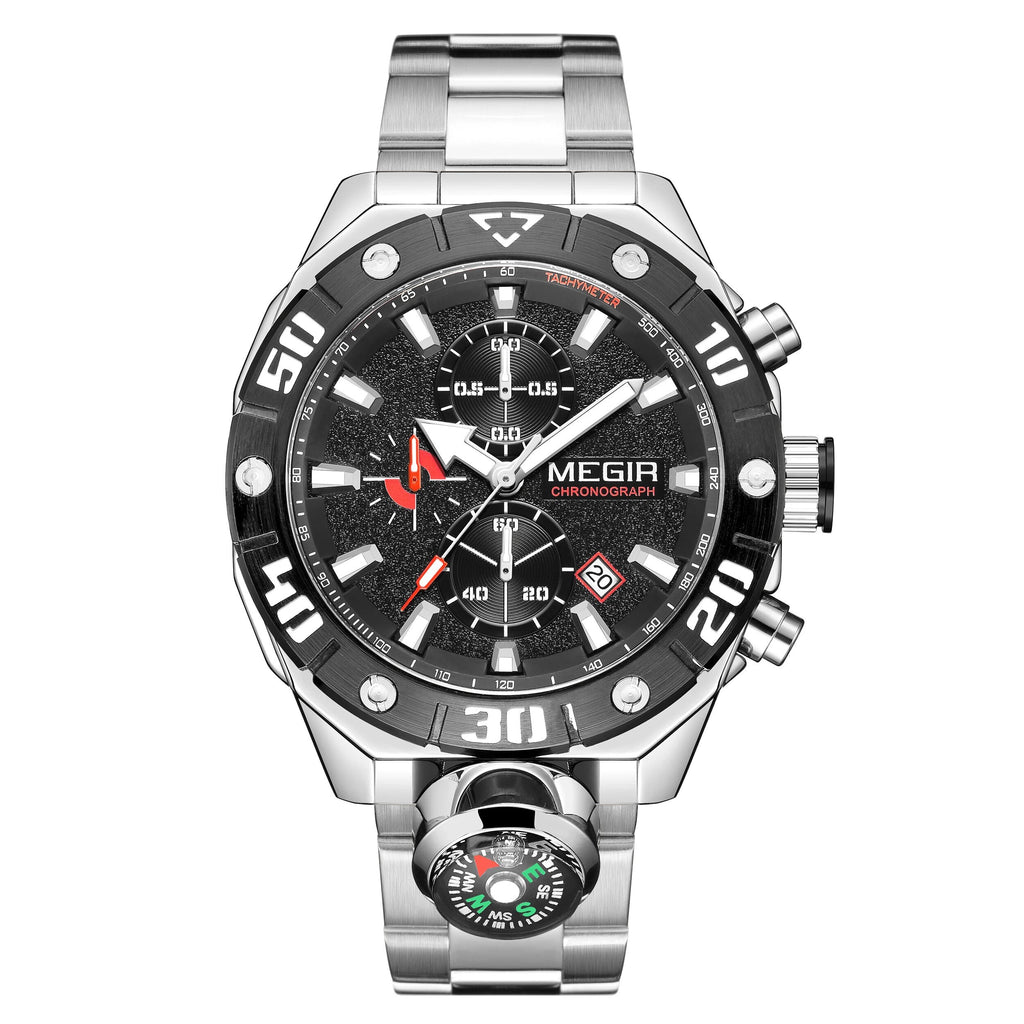 Men  Watch Top Brand Luxury Business Quartz Watches Chronograph Stainless Steel Calendar Luminous Clock WristWatch Montre Homme 2219