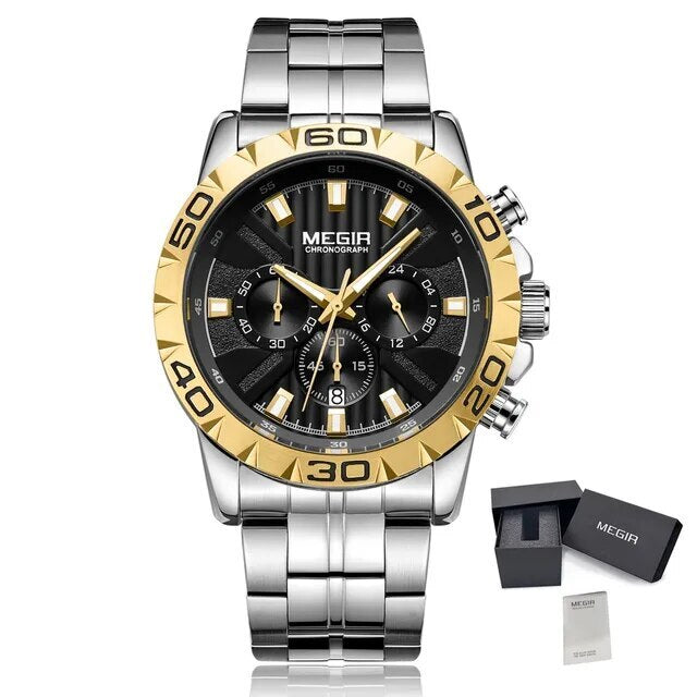 Mens Watches Top Brand Luxury Quartz Casual Wristwatch Date Clock Waterproof Wrist Watch Chronograph 2087