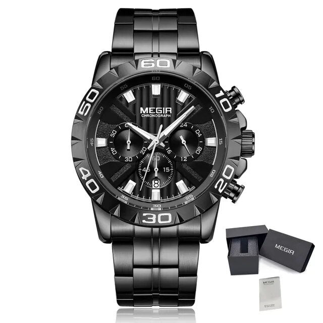 Mens Watches Top Brand Luxury Quartz Casual Wristwatch Date Clock Waterproof Wrist Watch Chronograph 2087
