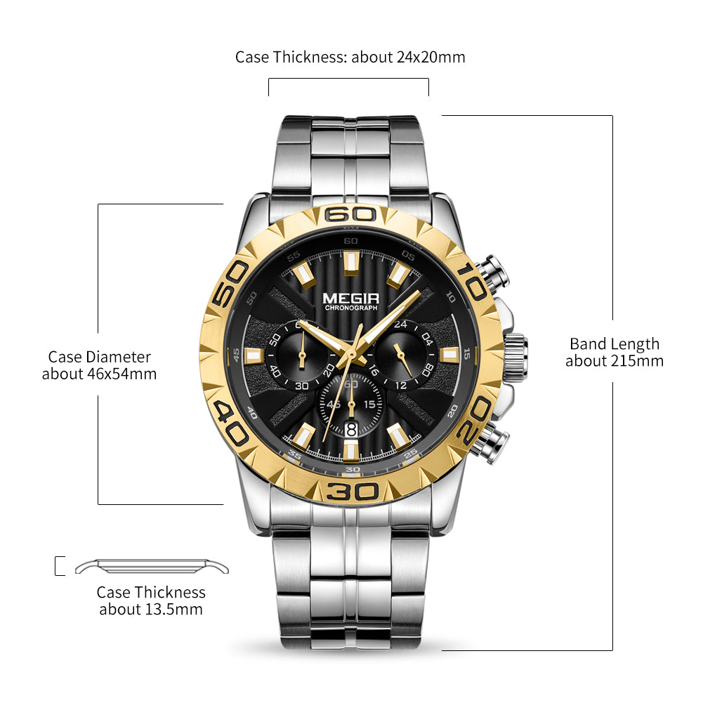 Mens Watches Top Brand Luxury Quartz Casual Wristwatch Date Clock Waterproof Wrist Watch Chronograph 2087