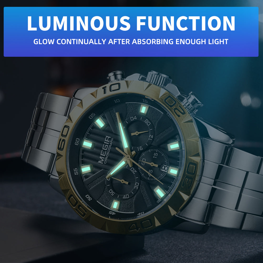 Mens Watches Top Brand Luxury Quartz Casual Wristwatch Date Clock Waterproof Wrist Watch Chronograph 2087