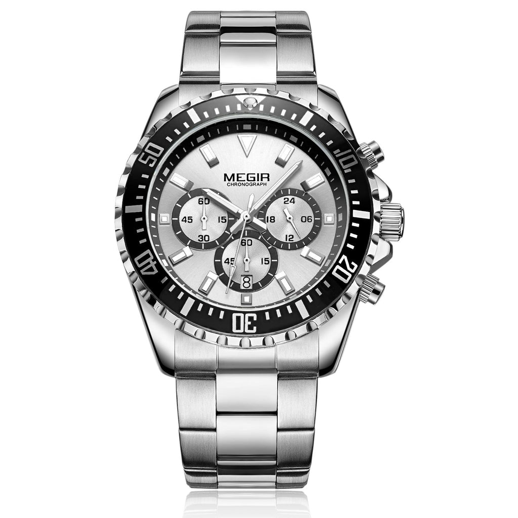 Luxury Men Business Quartz Watch Stainless Steel Bracelet Chronograph Male Military Wristwatch Clock Relogio Masculino 2064