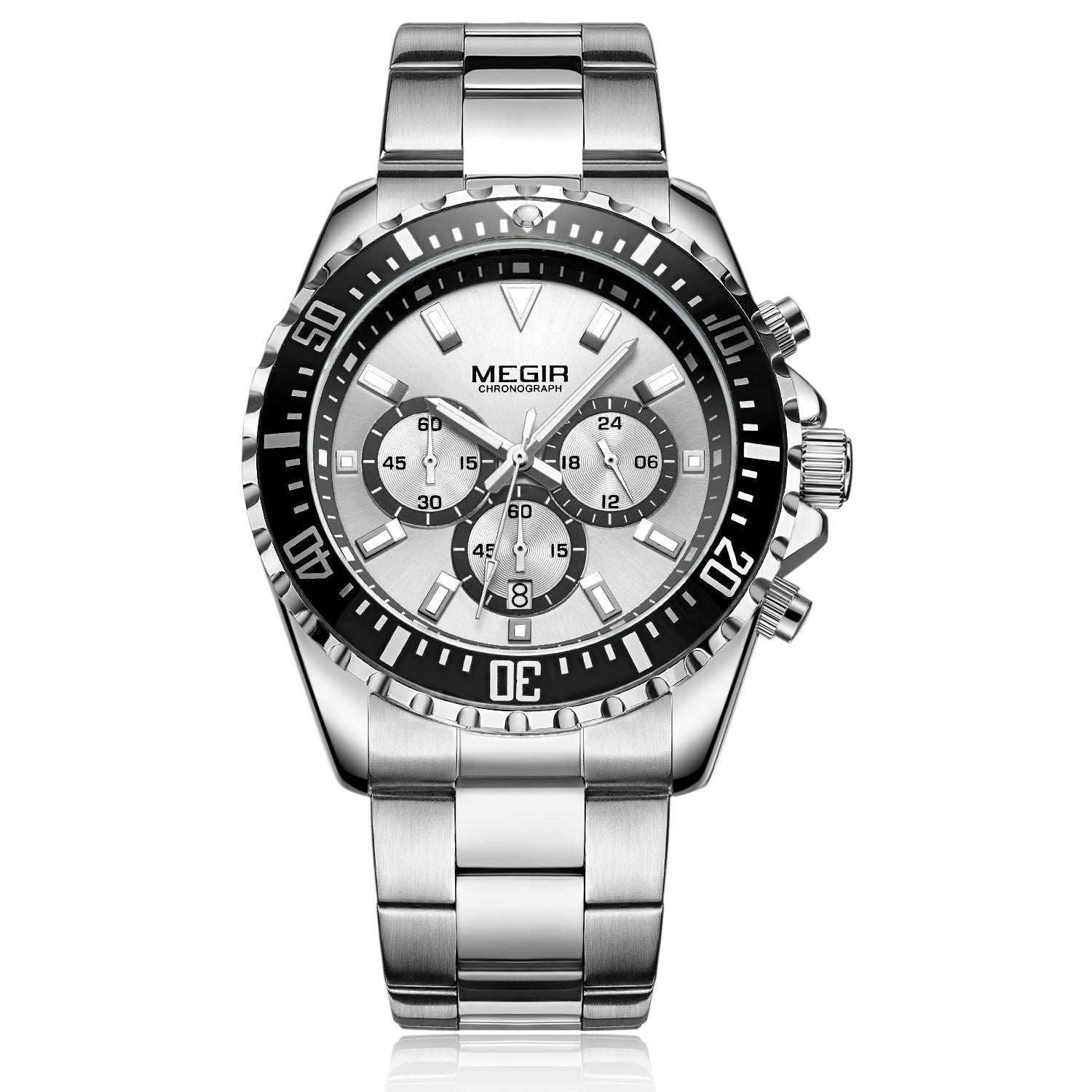 Luxury Men Business Quartz Watch Stainless Steel Bracelet Chronograph Male Military Wristwatch Clock Relogio Masculino 2064