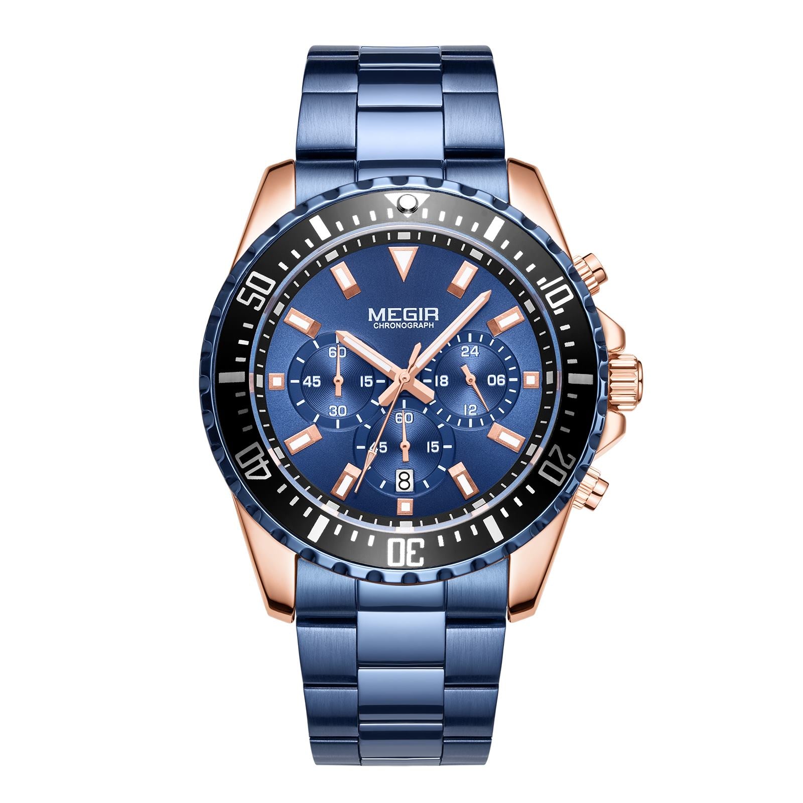 Luxury Men Business Quartz Watch Stainless Steel Bracelet Chronograph Male Military Wristwatch Clock Relogio Masculino 2064