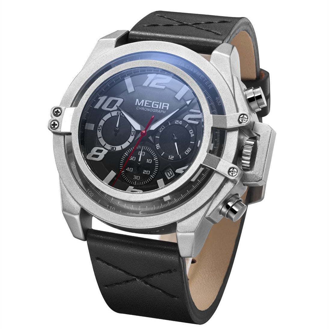 Men Watches Leather Strap Sport Watch Chronograph Waterproof Quartz Wristwatch Clock Relogio Masculino 2052