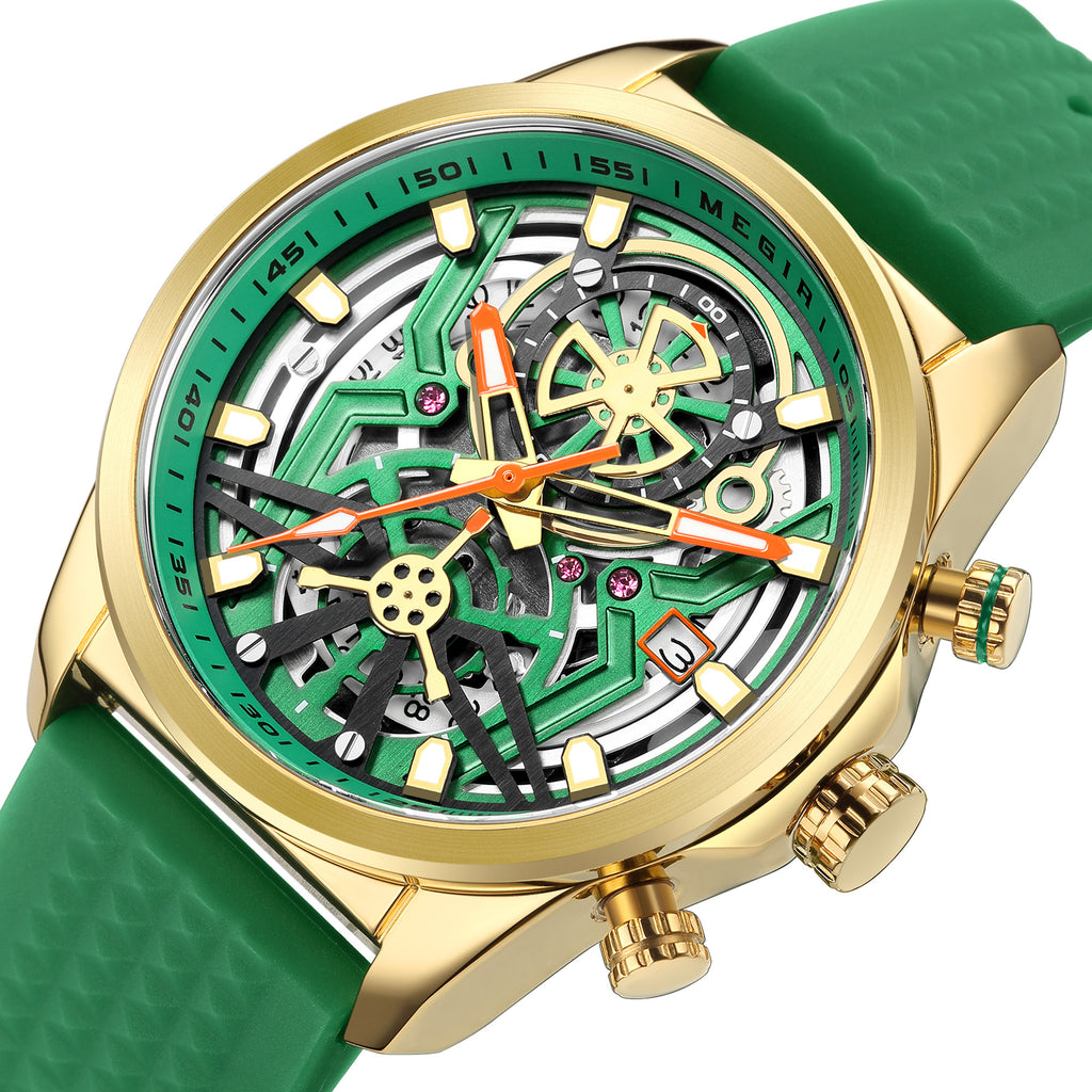 Men's Watch Chronograph Fashion Quartz Wristwatch Waterproof Luminous Sports Military Watches Clock with Auto Date 2235