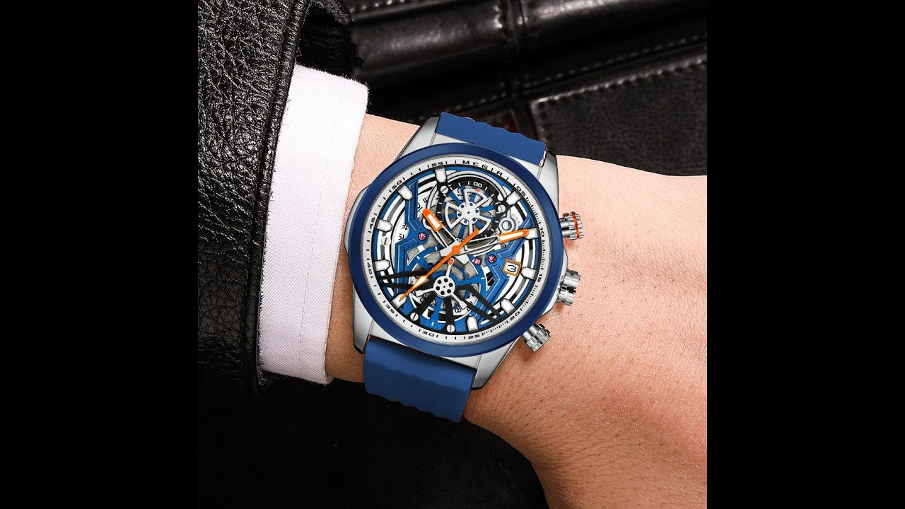 Men's Watch Chronograph Fashion Quartz Wristwatch Waterproof Luminous Sports Military Watches Clock with Auto Date 2235