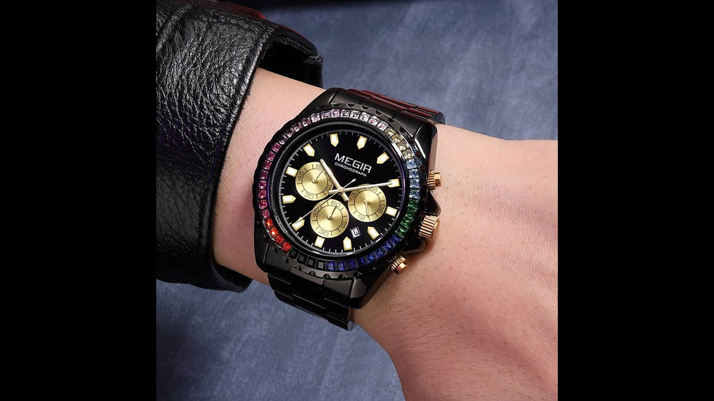 Men Watches Luxury Military Quartz Wristwatch Waterproof Stainless Steel Strap Business Watch Chronograph Date Clock Relogio Masculino 2227