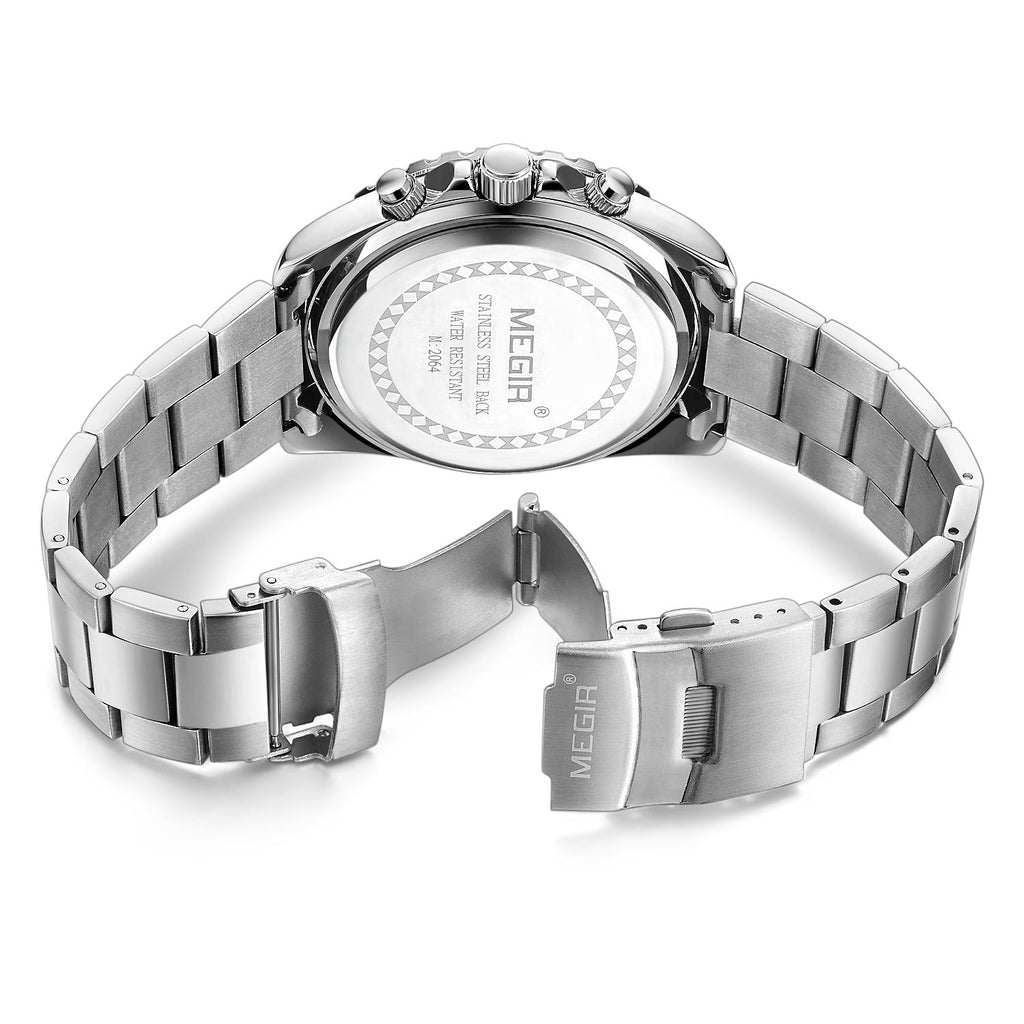 Luxury Men Business Quartz Watch Stainless Steel Bracelet Chronograph Male Military Wristwatch Clock Relogio Masculino 2064