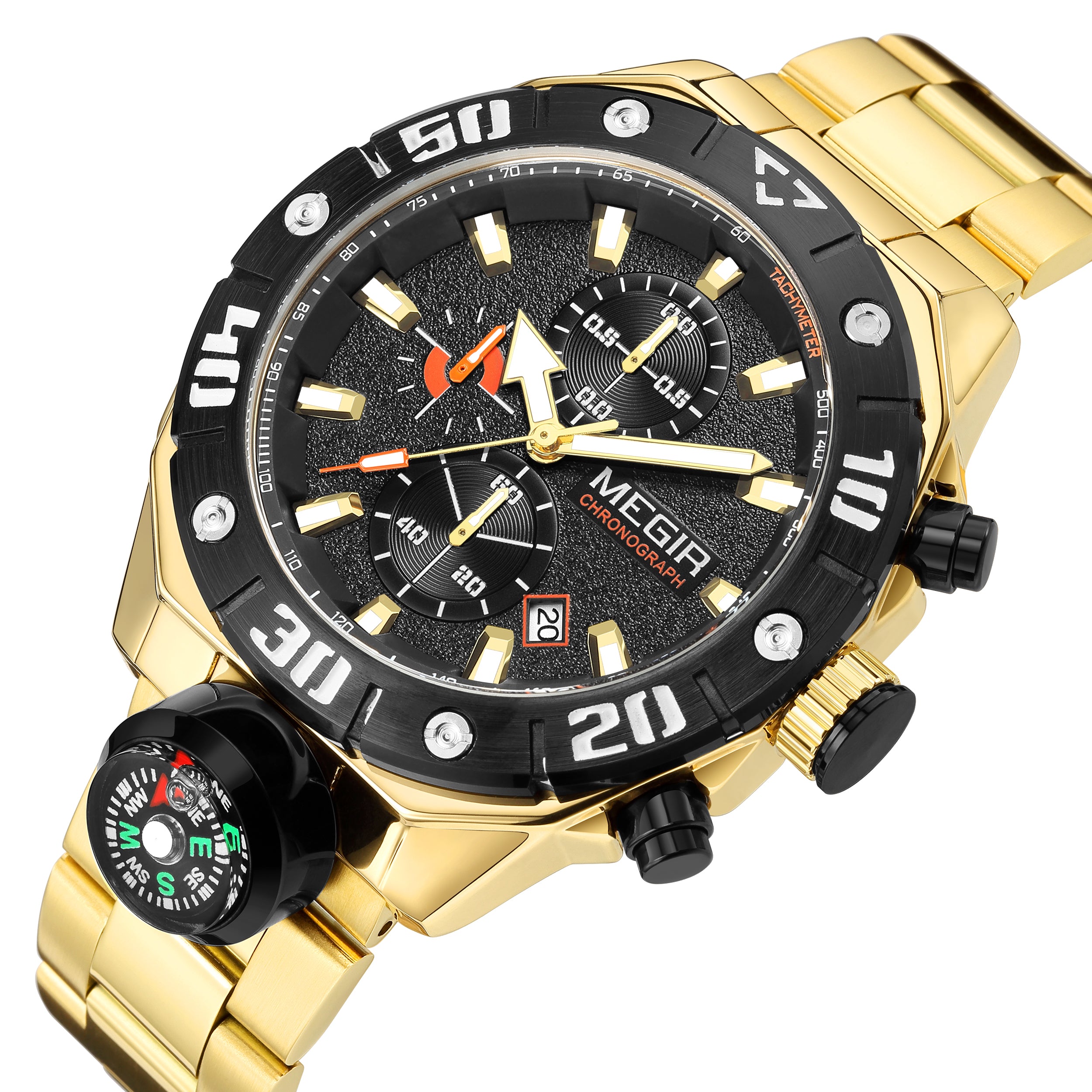 Men  Watch Top Brand Luxury Business Quartz Watches Chronograph Stainless Steel Calendar Luminous Clock WristWatch Montre Homme 2219