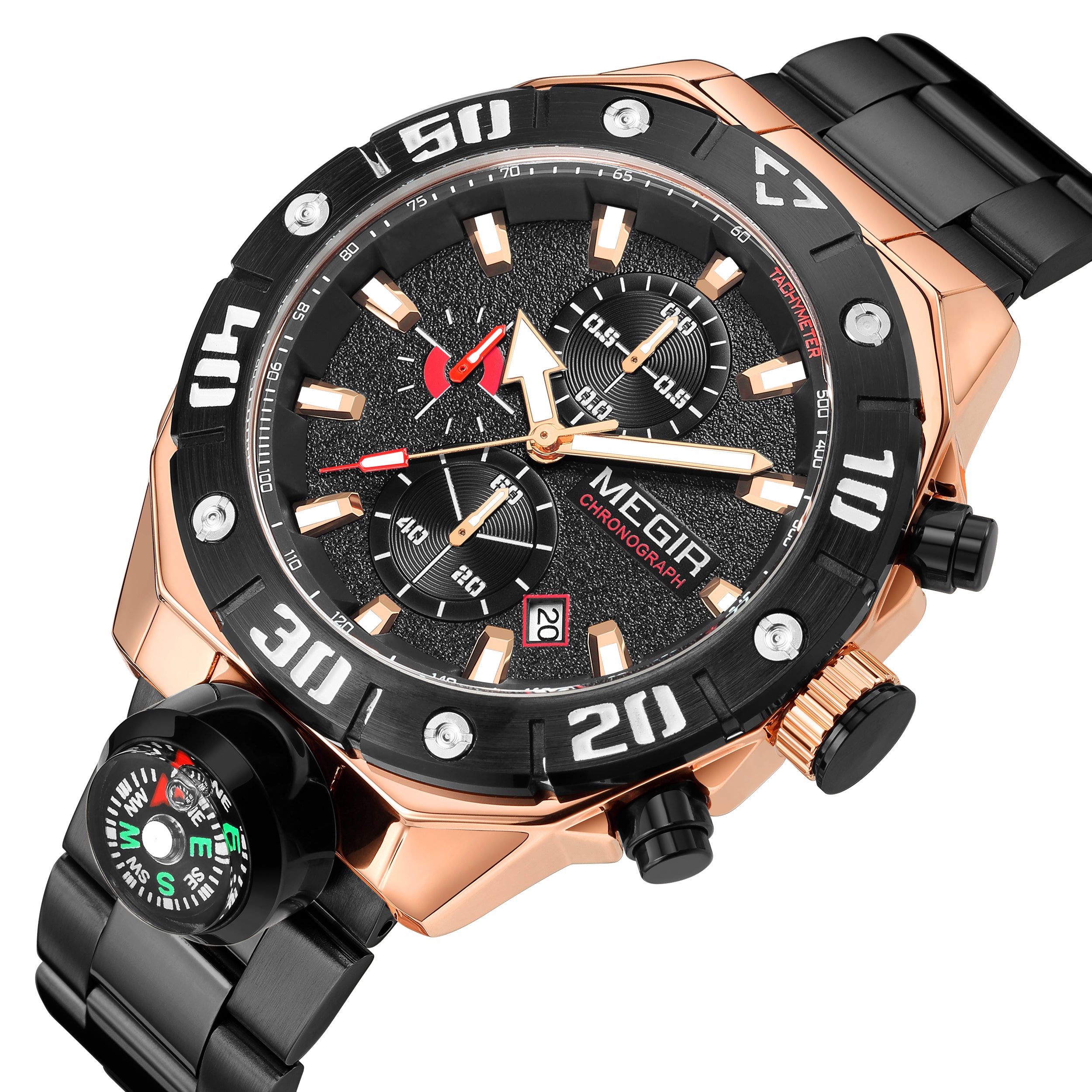 Men  Watch Top Brand Luxury Business Quartz Watches Chronograph Stainless Steel Calendar Luminous Clock WristWatch Montre Homme 2219