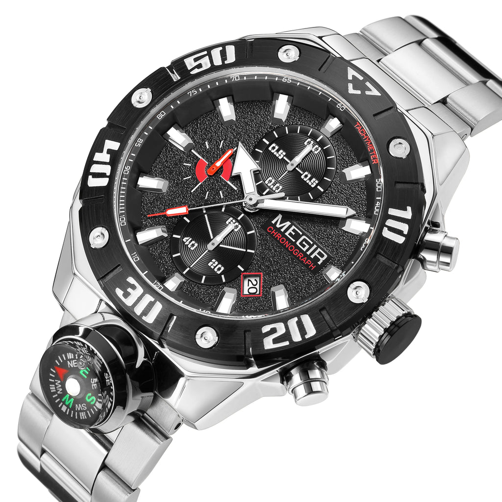 Men  Watch Top Brand Luxury Business Quartz Watches Chronograph Stainless Steel Calendar Luminous Clock WristWatch Montre Homme 2219