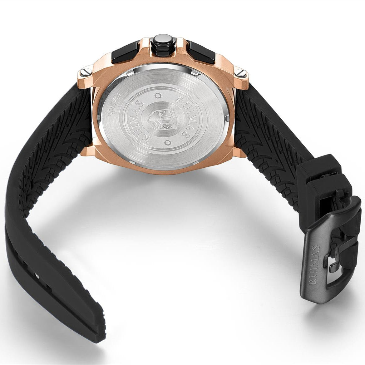 RUIMAS Relogio Masculino Luxury Silicone Band Large Dial Mens Sports Watch Waterproof Luminous Date WristWatch Quartz Clock 580
