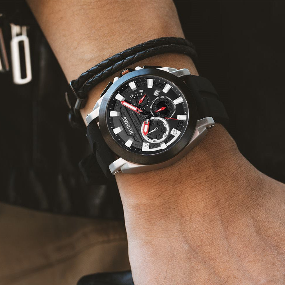 RUIMAS Relogio Masculino Luxury Silicone Band Large Dial Mens Sports Watch Waterproof Luminous Date WristWatch Quartz Clock 580