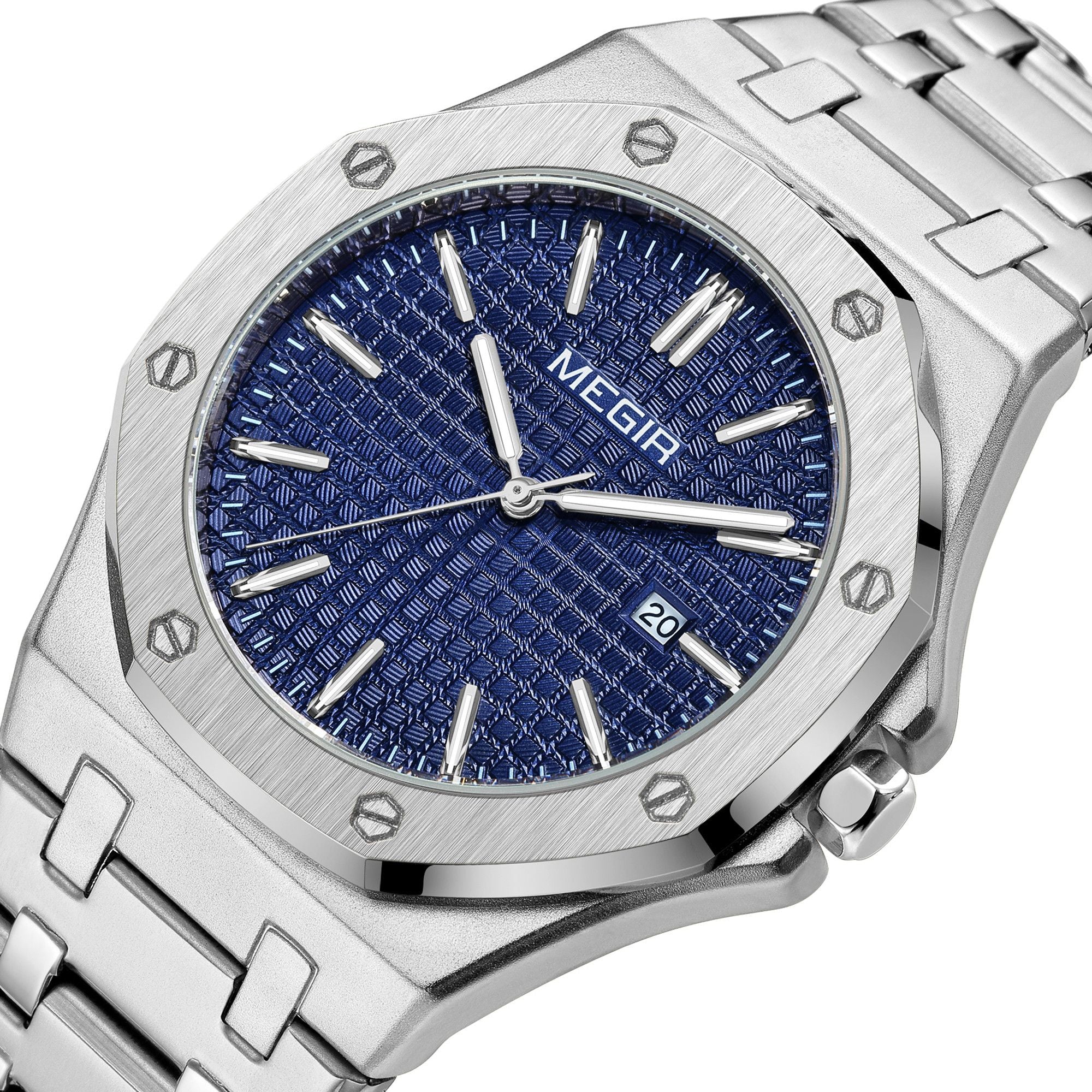 Stainless Steel Bracelet Watch for Men Luxury Business Casual Watches Waterproof Calendar Quartz Wristwatch Men Gift Clock 1085