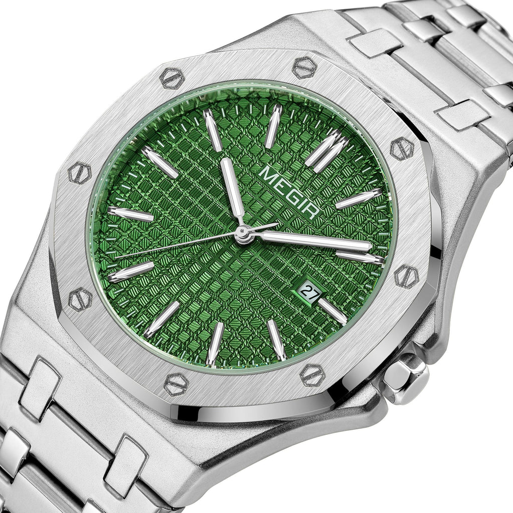 Stainless Steel Bracelet Watch for Men Luxury Business Casual Watches Waterproof Calendar Quartz Wristwatch Men Gift Clock 1085