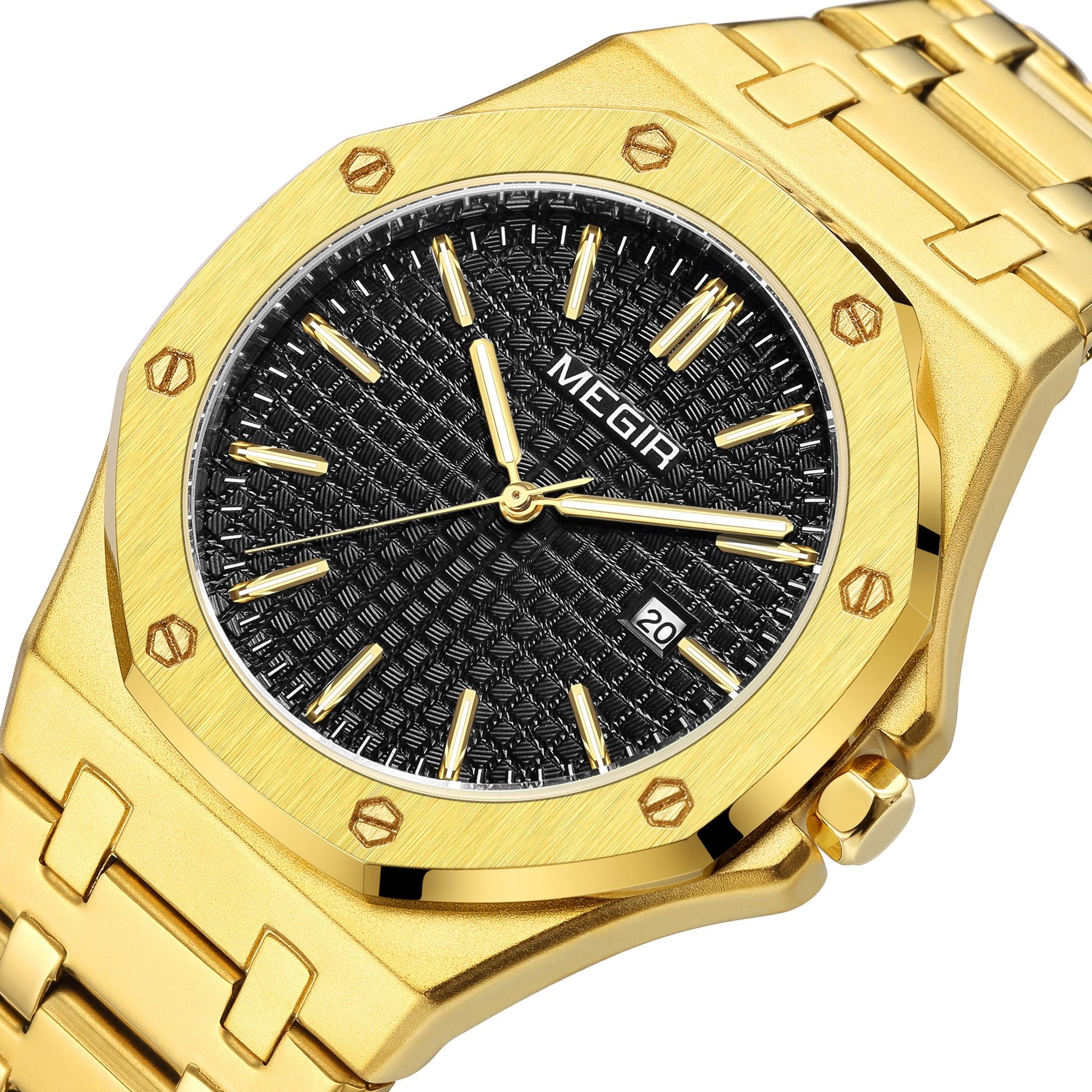 Stainless Steel Bracelet Watch for Men Luxury Business Casual Watches Waterproof Calendar Quartz Wristwatch Men Gift Clock 1085