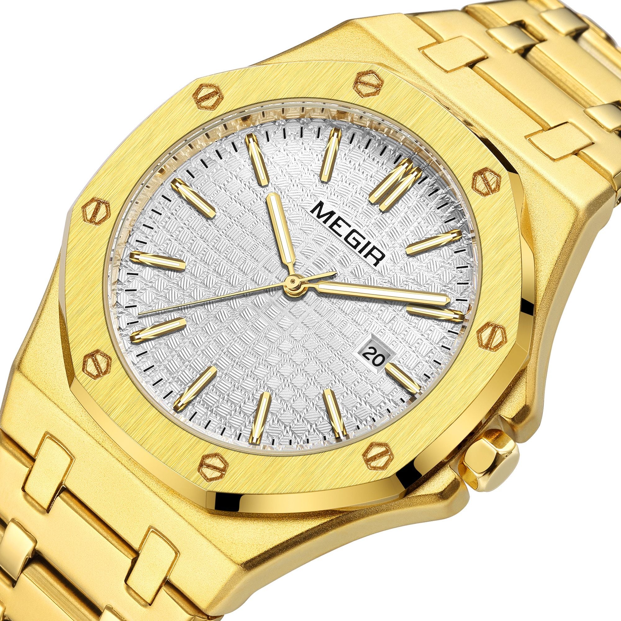 Stainless Steel Bracelet Watch for Men Luxury Business Casual Watches Waterproof Calendar Quartz Wristwatch Men Gift Clock 1085