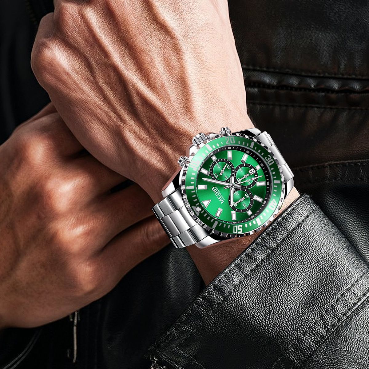 Luxury Men Business Quartz Watch Stainless Steel Bracelet Chronograph Male Military Wristwatch Clock Relogio Masculino 2064