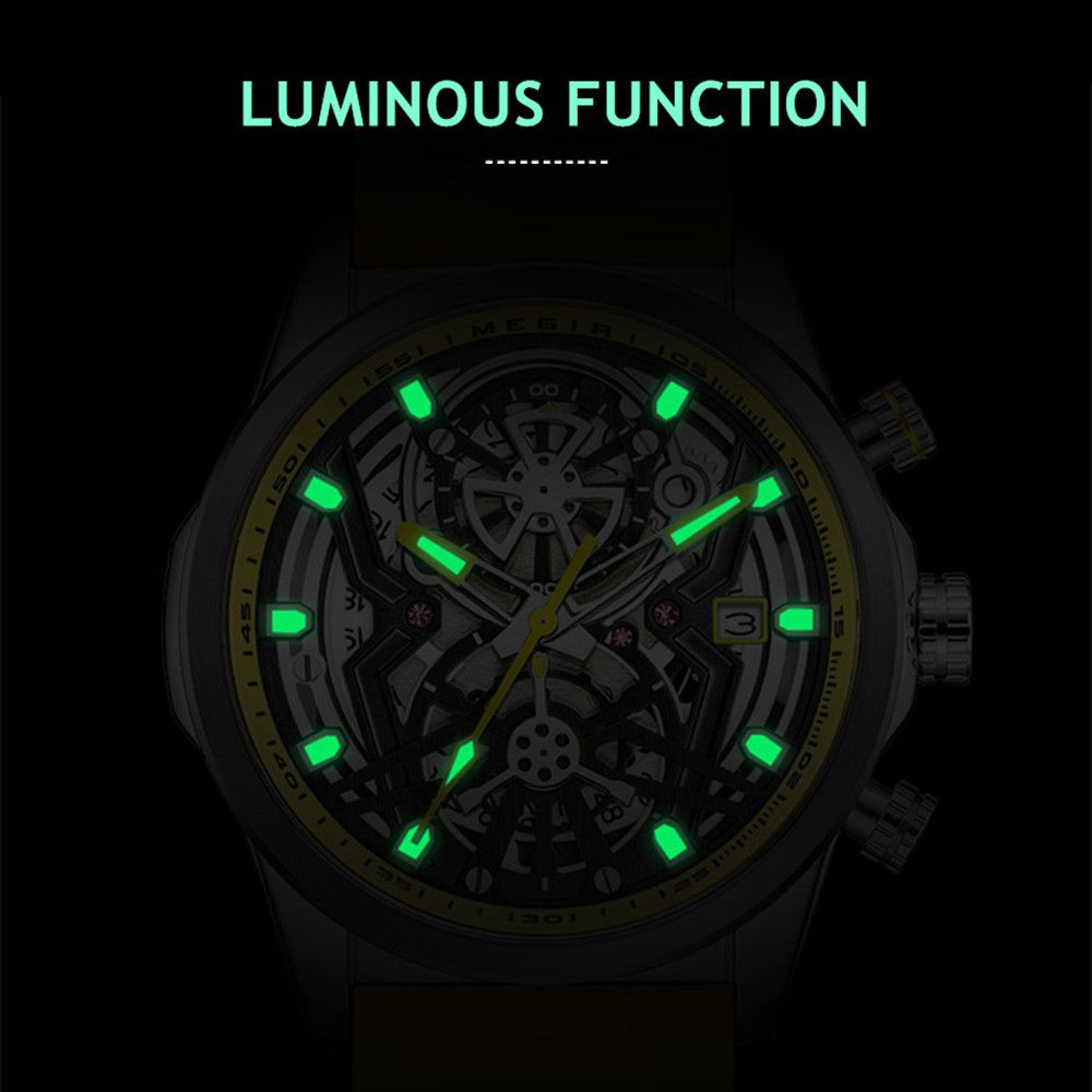 Men's Watch Chronograph Fashion Quartz Wristwatch Waterproof Luminous Sports Military Watches Clock with Auto Date 2235