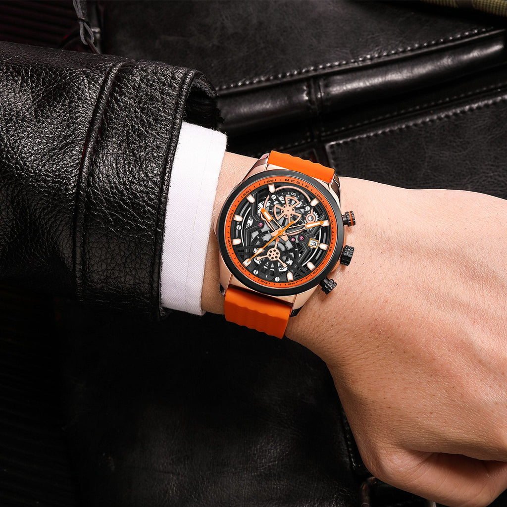 Men's Watch Chronograph Fashion Quartz Wristwatch Waterproof Luminous Sports Military Watches Clock with Auto Date 2235