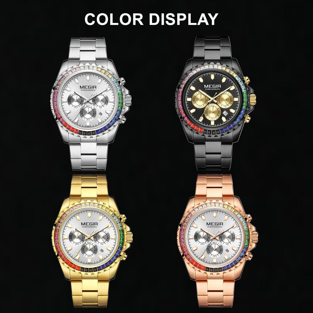 Men Watches Luxury Military Quartz Wristwatch Waterproof Stainless Steel Strap Business Watch Chronograph Date Clock Relogio Masculino 2227