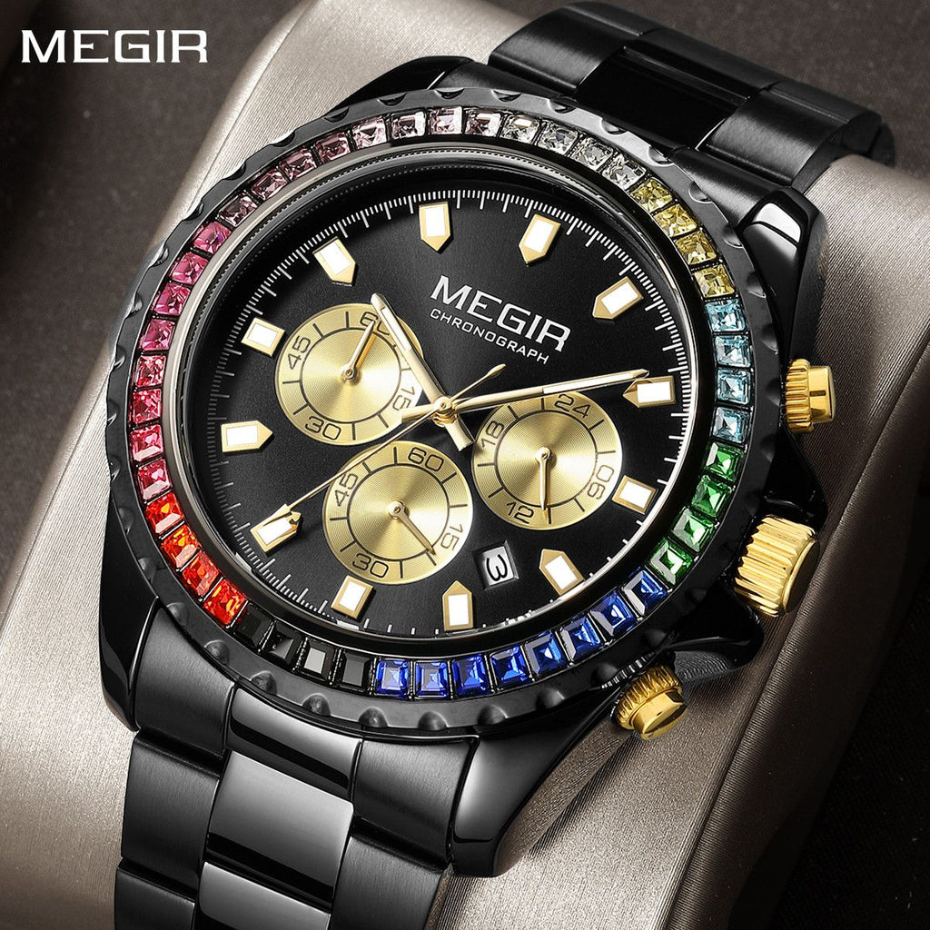 Men Watches Luxury Military Quartz Wristwatch Waterproof Stainless Steel Strap Business Watch Chronograph Date Clock Relogio Masculino 2227