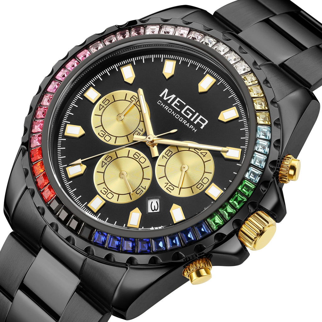 Men Watches Luxury Military Quartz Wristwatch Waterproof Stainless Steel Strap Business Watch Chronograph Date Clock Relogio Masculino 2227