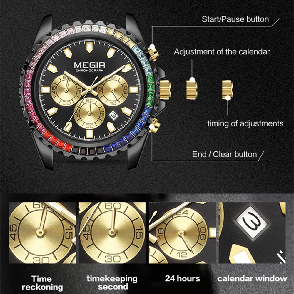 Men Watches Luxury Military Quartz Wristwatch Waterproof Stainless Steel Strap Business Watch Chronograph Date Clock Relogio Masculino 2227