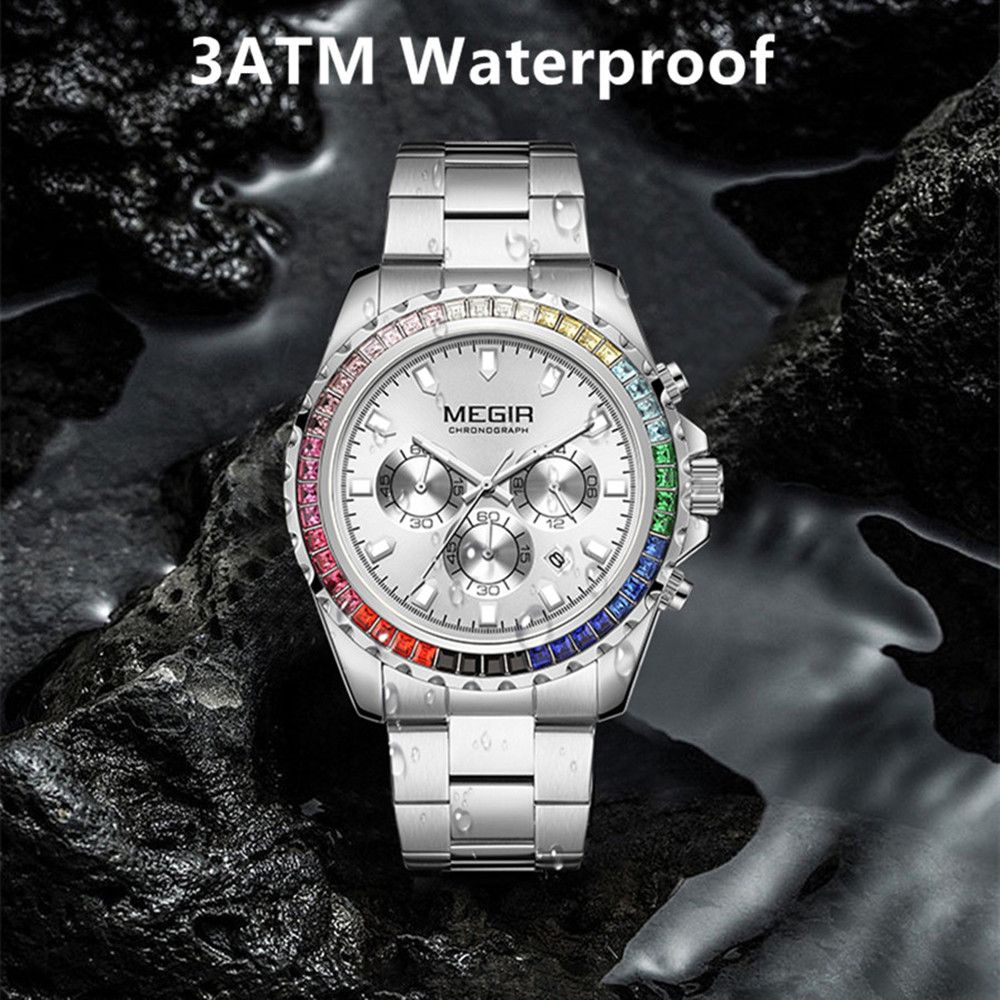 Men Watches Luxury Military Quartz Wristwatch Waterproof Stainless Steel Strap Business Watch Chronograph Date Clock Relogio Masculino 2227