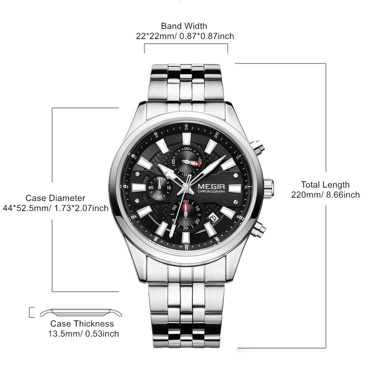 Fashion Men Watches Luxury Business Wristwatch Stainless Steel Quartz Watch Calendar Luminous Man Clock Relogio Masculino 2154