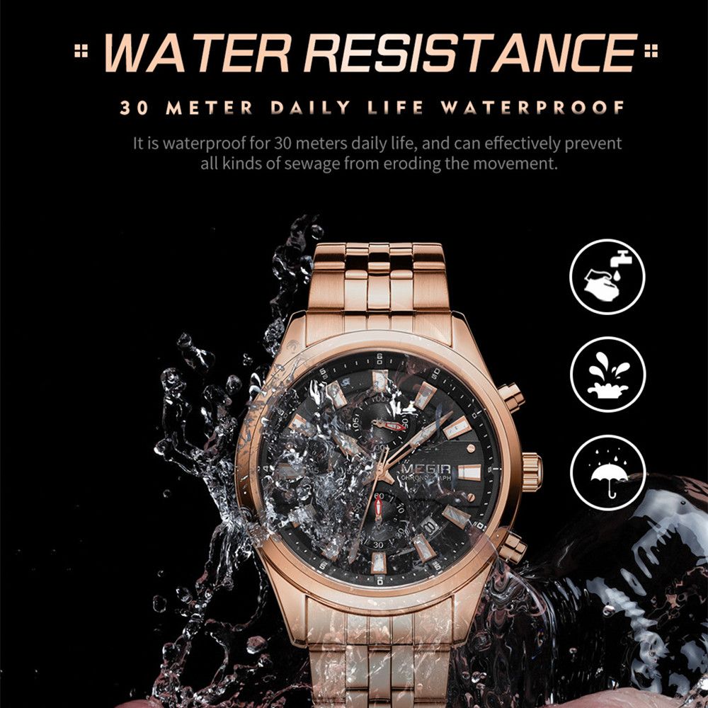 Fashion Men Watches Luxury Business Wristwatch Stainless Steel Quartz Watch Calendar Luminous Man Clock Relogio Masculino 2154