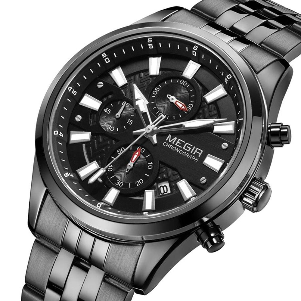 Fashion Men Watches Luxury Business Wristwatch Stainless Steel Quartz Watch Calendar Luminous Man Clock Relogio Masculino 2154