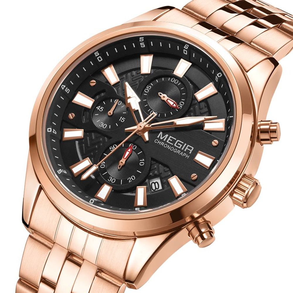 Fashion Men Watches Luxury Business Wristwatch Stainless Steel Quartz Watch Calendar Luminous Man Clock Relogio Masculino 2154
