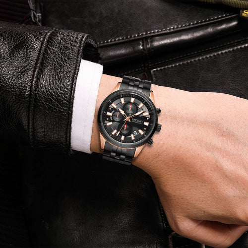 Fashion Men Watches Luxury Business Wristwatch Stainless Steel Quartz Watch Calendar Luminous Man Clock Relogio Masculino 2154