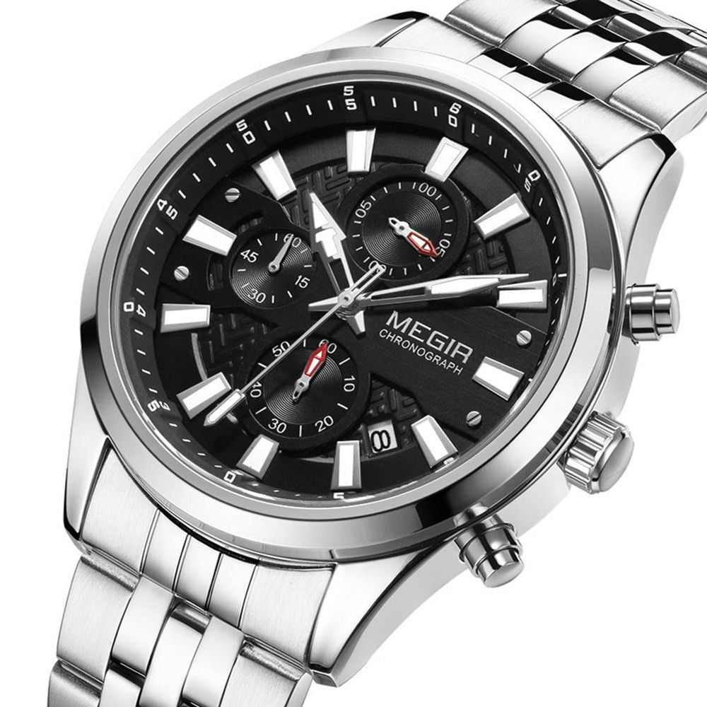 Fashion Men Watches Luxury Business Wristwatch Stainless Steel Quartz Watch Calendar Luminous Man Clock Relogio Masculino 2154