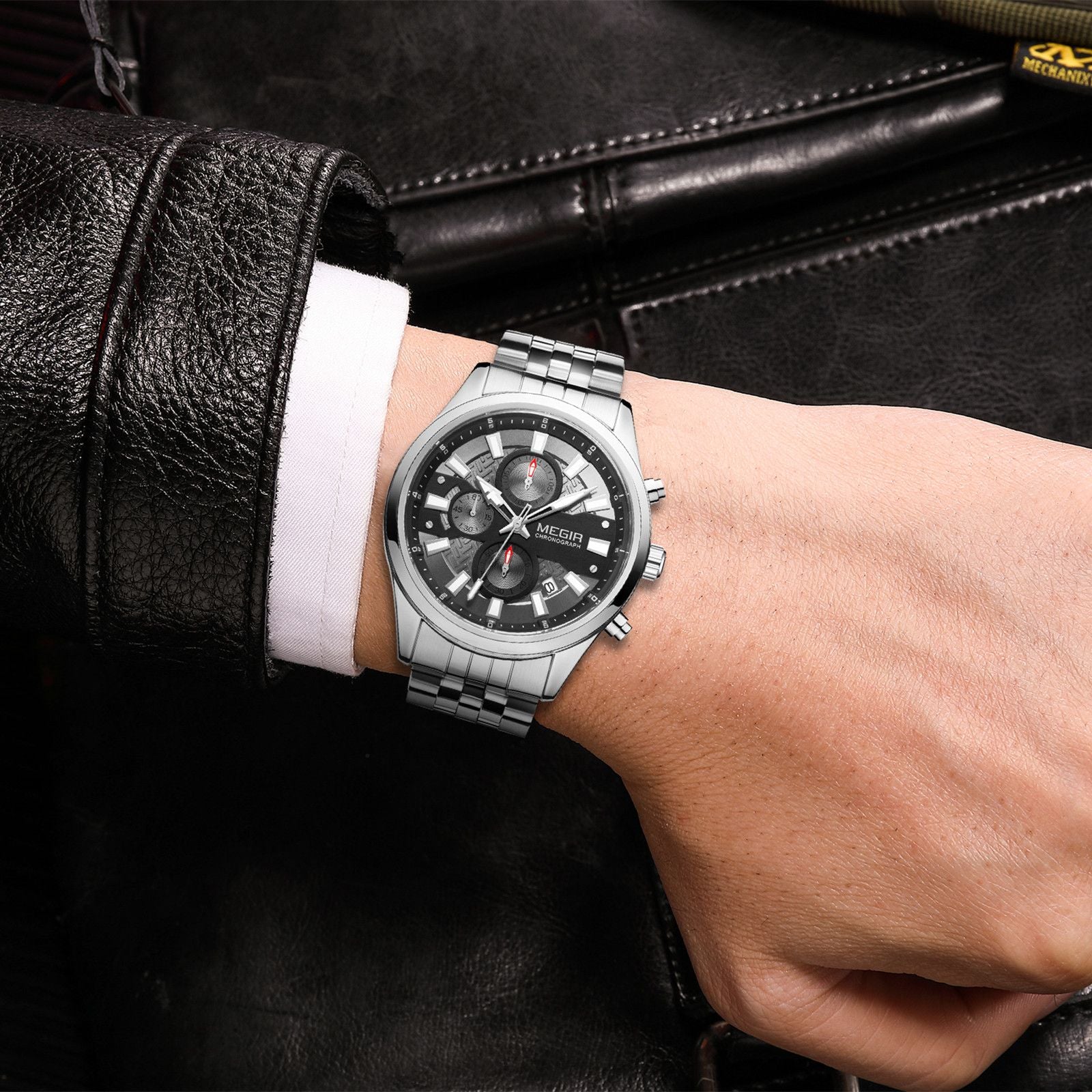 Fashion Men Watches Luxury Business Wristwatch Stainless Steel Quartz Watch Calendar Luminous Man Clock Relogio Masculino 2154